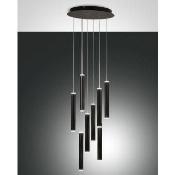 Fabas Luce LED-Pendelleuchte PRADO Schwarz 7-flammig rund 3685-47-101