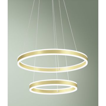 Fabas Luce LED-Pendelleuchte PALAU Gold matt 40 cm/60 cm 3743-45-225
