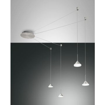 Fabas Luce 4er-LED-Pendelleuchte ISABELLA Alu 3410-49-212