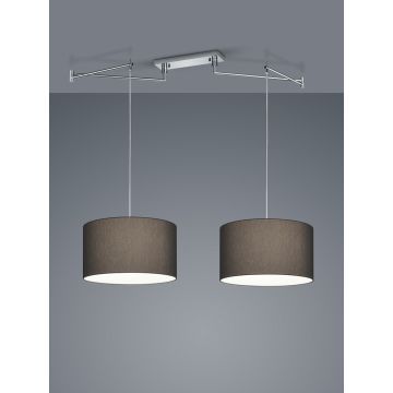 Helestra 2er-Pendelleuchte CERTO 45cm Chintz Anthrazit 26/1847.04/9289