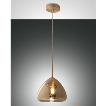 Fabas Luce Pendelleuchte GLOW Messing Amber 25 cm 3667-40-118