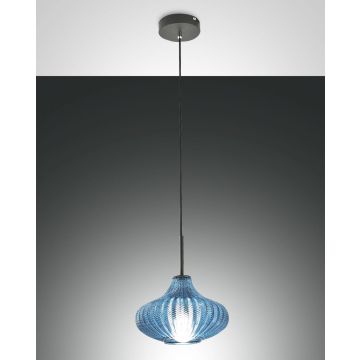 Fabas Luce Pendelleuchte BUDELLI Azurblau 3723-40-244