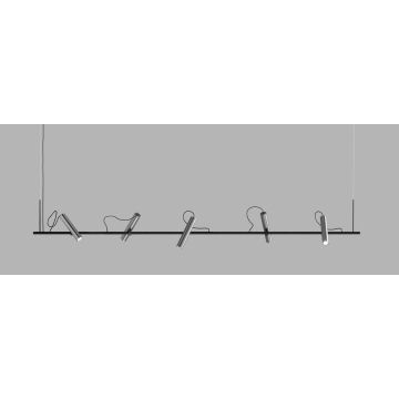 Light-Point 5er-LED-Pendelleuchte SPIRIT 200cm titan 270634