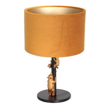 Steinhauer Lighting Tischleuchte ANIMAUX Gold Schwarz 20 cm 8235ZW