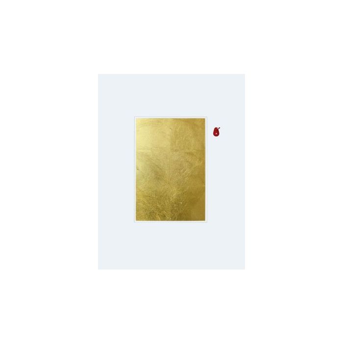 24 Karat Blau Flat Zusatzmodul von Ingo Maurer mit Blattgoldblende und roter Wandhalterung, flexibel kombinierbar für individuelle Lichtinstallationen. 24 Karat Blau Flat Zusatzmodul von Ingo Maurer mit Blattgoldblende und roter Wandhalterung, flexibel kombinierbar für individuelle Lichtinstallationen.