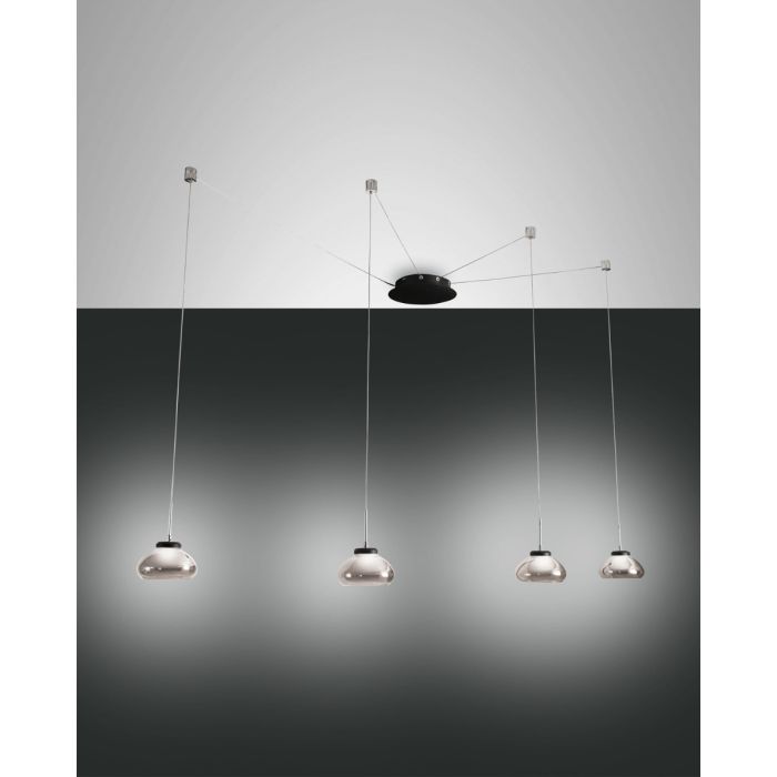 Fabas Luce 4er-LED-Pendelleuchte ARABELLA grau 3547-49-126 Fabas Luce 4er-LED-Pendelleuchte ARABELLA grau 3547-49-126