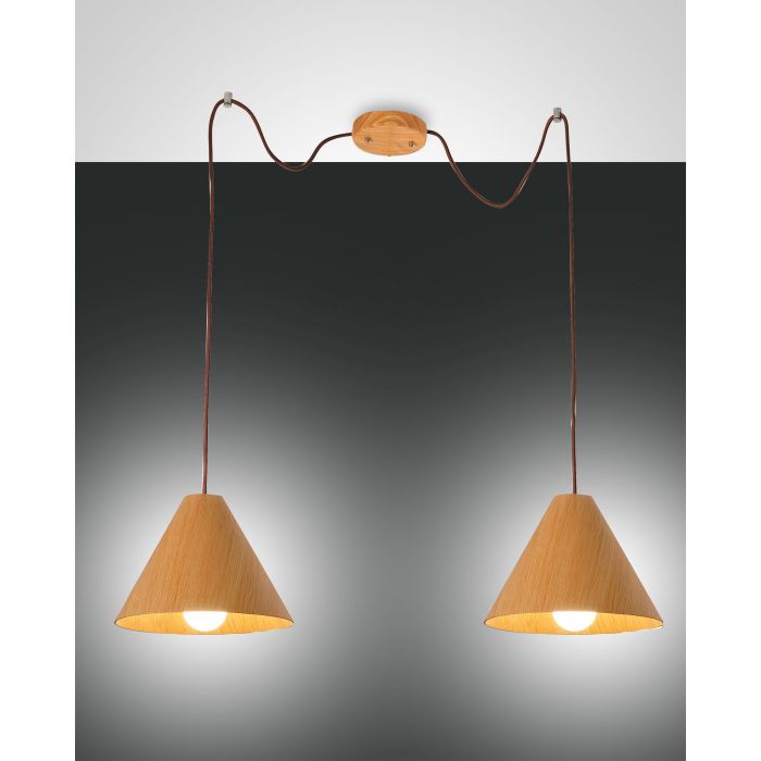 Fabas Luce 2er-Pendelleuchte ESINO Eiche 3630-46-215 Fabas Luce 2er-Pendelleuchte ESINO Eiche 3630-46-215