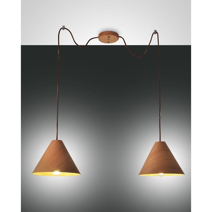 Fabas Luce 2er-Pendelleuchte ESINO Walnuss 3630-46-130 Fabas Luce 2er-Pendelleuchte ESINO Walnuss 3630-46-130
