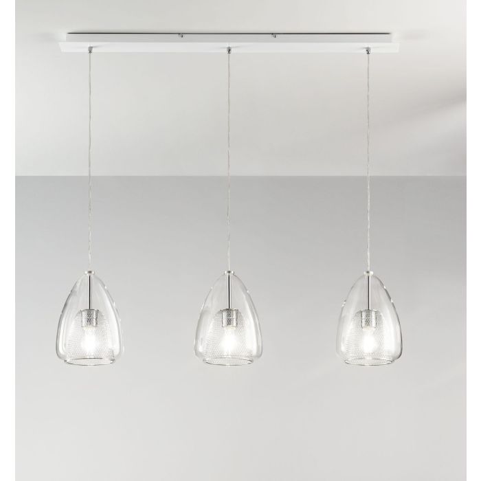 Fabas Luce 3er-Pendelleuchte BRITTON Transparent 3673-48-241