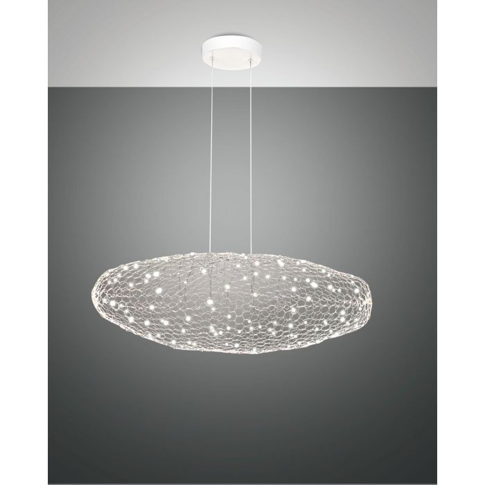 Fabas Luce LED-Pendelleuchte SUMTER Weiß 35 cm 3693-40-102