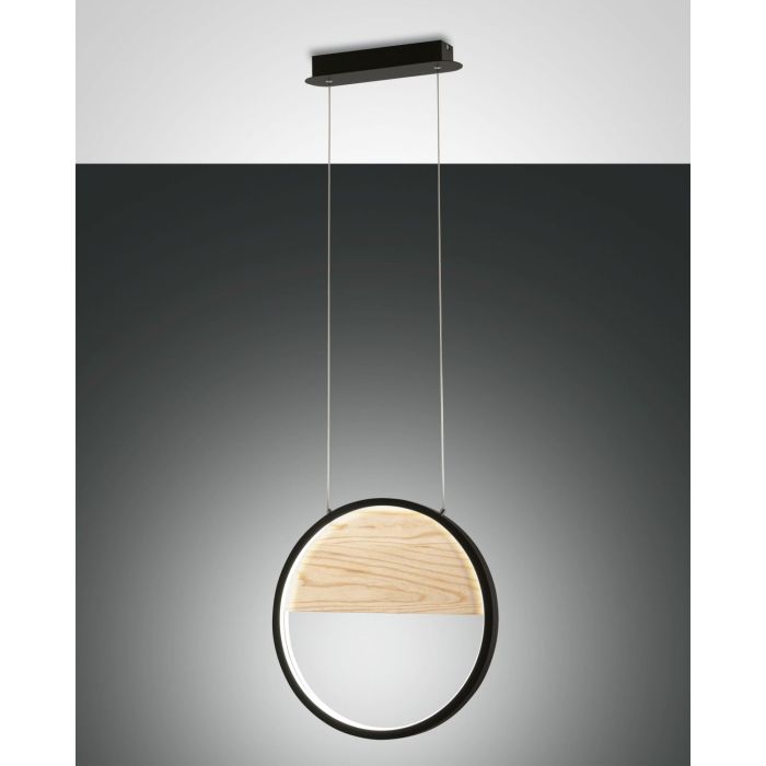 Fabas Luce LED-Pendelleuchte PIERRE Schwarz/Holz 3695-40-101 Fabas Luce LED-Pendelleuchte PIERRE Schwarz/Holz 3695-40-101