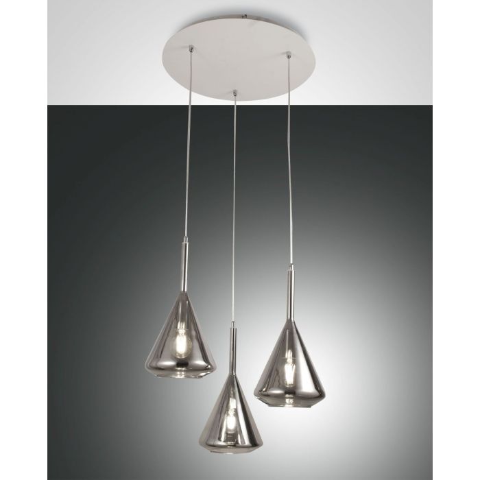 Fabas Luce 3er-Pendelleuchte TRIS Transparent Grau 3582-47-126 Fabas Luce 3er-Pendelleuchte TRIS Transparent Grau 3582-47-126