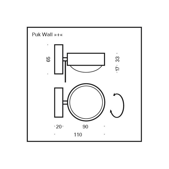 Top Light PUK WALL + LED-Wandleuchte 2-0805-LED Top Light PUK WALL + LED-Wandleuchte 2-0805-LED