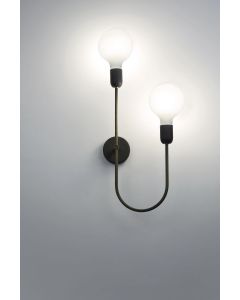 LED-Wandleuchte SMITH rohes Messing 22x50cm