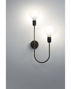 LED-Wandleuchte SMITH rohes Messing 22x50cm
