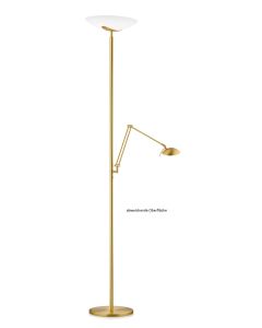 GKS Knapstein LED-Deckenfluter ALMA (mit Lesearm) Chrom glänzend/Opalglas weiß 41.962.19