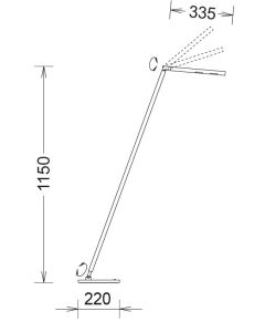 LED-Leseleuchte DINA Bronze (mit Gestensensor)
