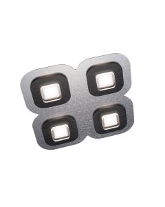 LED-Deckenleuchte AP 48x48cm Alu/schwarz