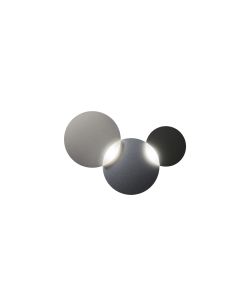 2er-LED-Wand-/Deckenleuchte CIRC graphit/silber