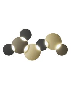 6er-LED-Deckenleuchte CIRC Bronze/Messing
