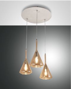 3er-Pendelleuchte TRIS Amber