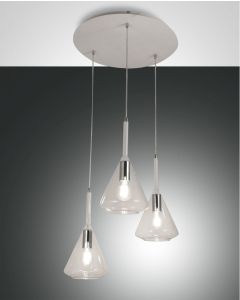 3er-Pendelleuchte TRIS Transparent