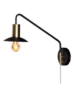 Wandleuchte QUINN 48cm schwarz/Messing