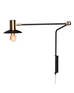 Wandleuchte QUINN 92cm schwarz/Messing