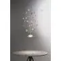 La Festa delle Farfalle Leuchte von Ingo Maurer mit 34 weißen Schmetterlingen und einer grünen Libelle aus Papier, drei Glühlampen und integrierten LEDs im Porzellanteller. thumbnail