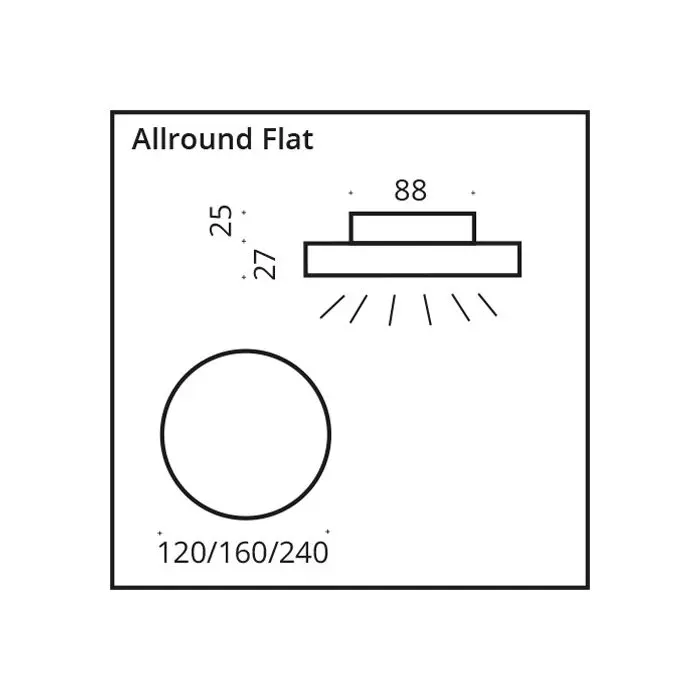 Top Light ALLROUND FLAT OUTDOOR LED-Wand-/Deckenleuchte 12cm 7-2421212