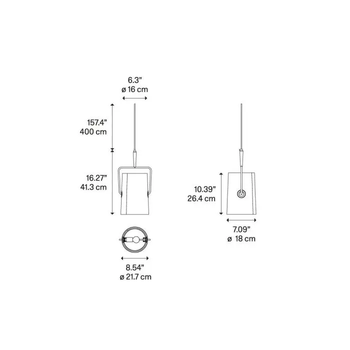 Diesel Pendelleuchte FORK ivory/grau 505002