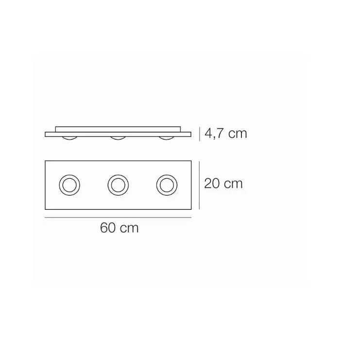 Elesi Luce LED-Deckenleuchte POIS 60x20 cm 02003XX