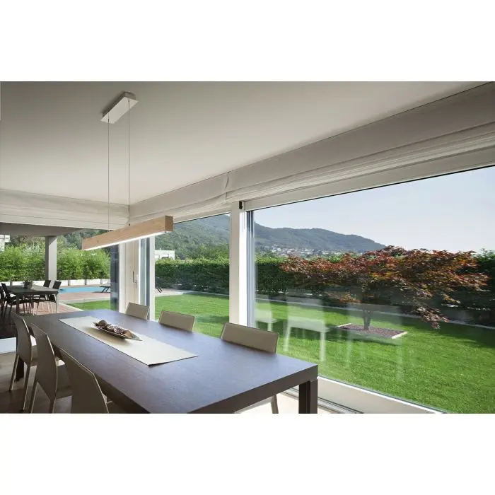 Fabas Luce LED-Pendelleuchte 110cm BADIA Holz 3383-40-215