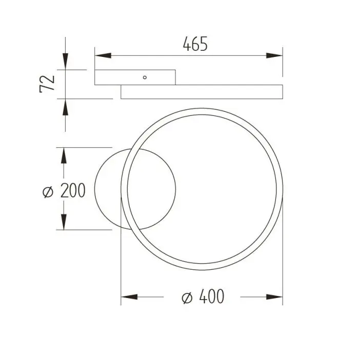 Knapstein LED-Deckenleuchte ANEL 40cm schwarz 91.345.07