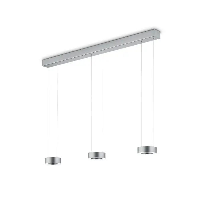 GKS Knapstein LED-Pendelleuchte ZERA-3 Nickel matt Prismenabdeckung 51.518.05-1