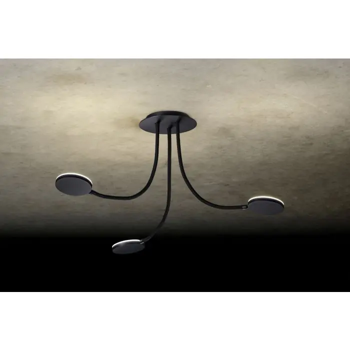 Holtkötter 3er-LED-Deckenleuchte FLEX D3 schwarz 9923-3-555
