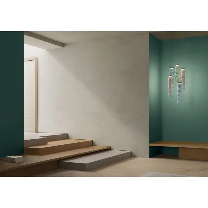 LED-Pendelleuchte JER blau/grün/braun geschliffen