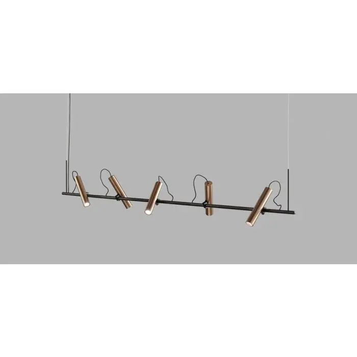 Light-Point 5er-LED-Pendelleuchte SPIRIT 200cm schwarz/rosegold 270630