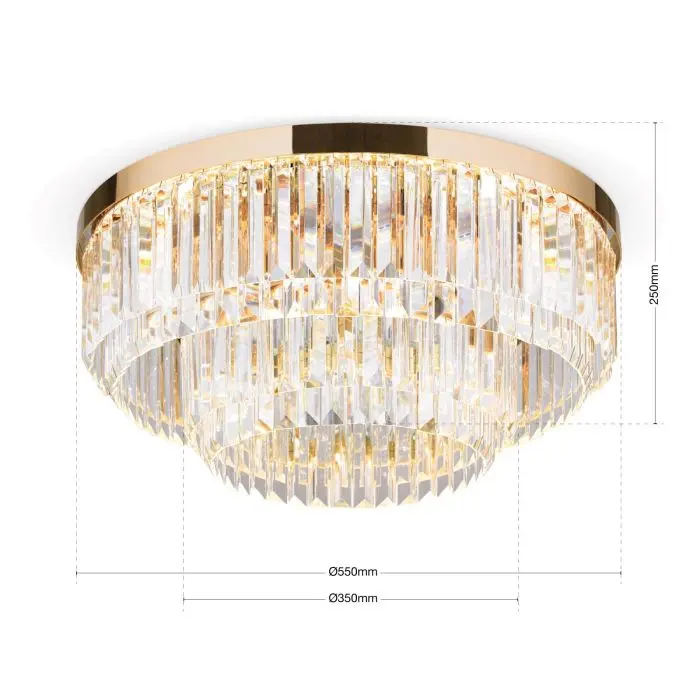orion- LED-Deckenleuchte PRISM 55cm gold DL 7-666/55 gold