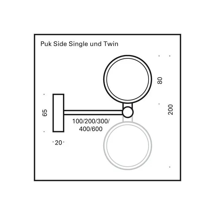 Top Light PUK SIDE SINGLE LED-Wand-/Deckenleuchte