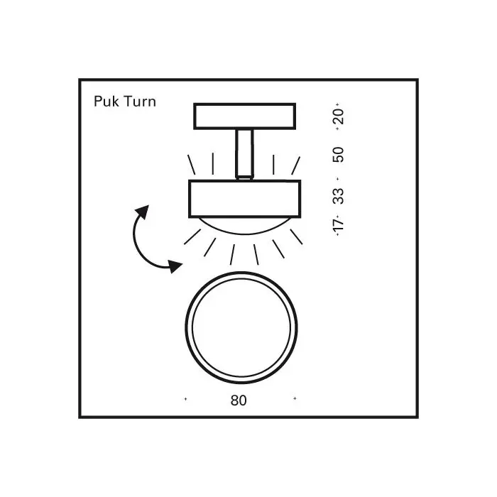 Top Light PUK TURN LED-Deckenleuchte (Up- & Downlight) 2-28001-LED 2-28002-LED 2-28003-LED 2-28004-LED 2-28005-LED 2-28006-LED 2-28007-LED