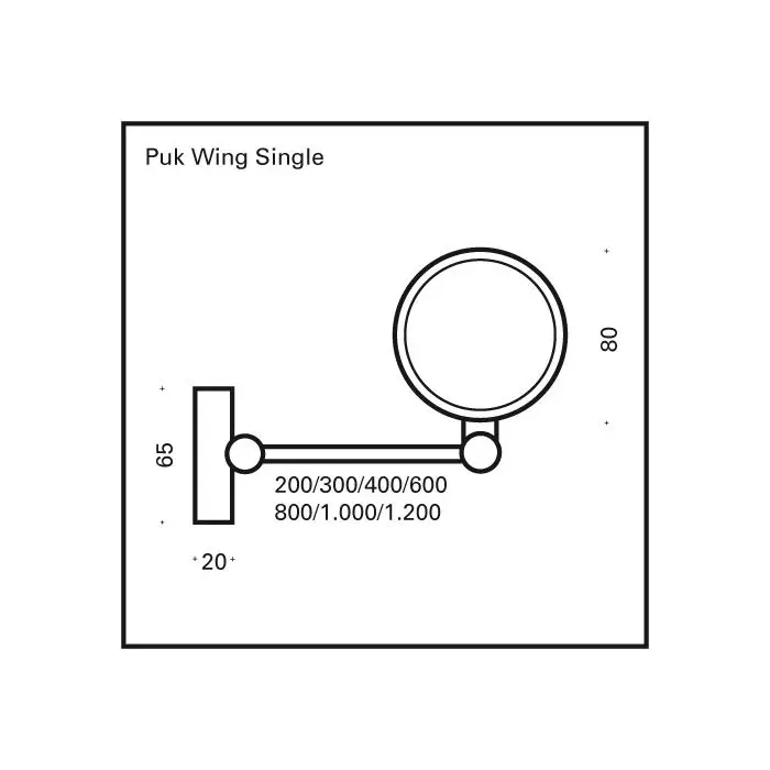 Top Light PUK WING SINGLE LED-Wand-/Deckenleuchte