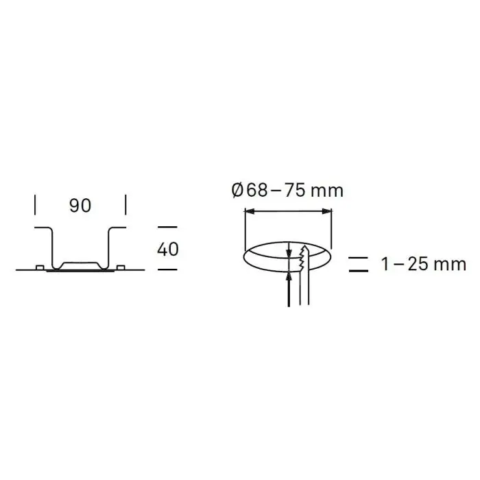 Ribag Hohlraum-Adapter zu KIVO LED-Deckenleuchte 4110.120.21.9
